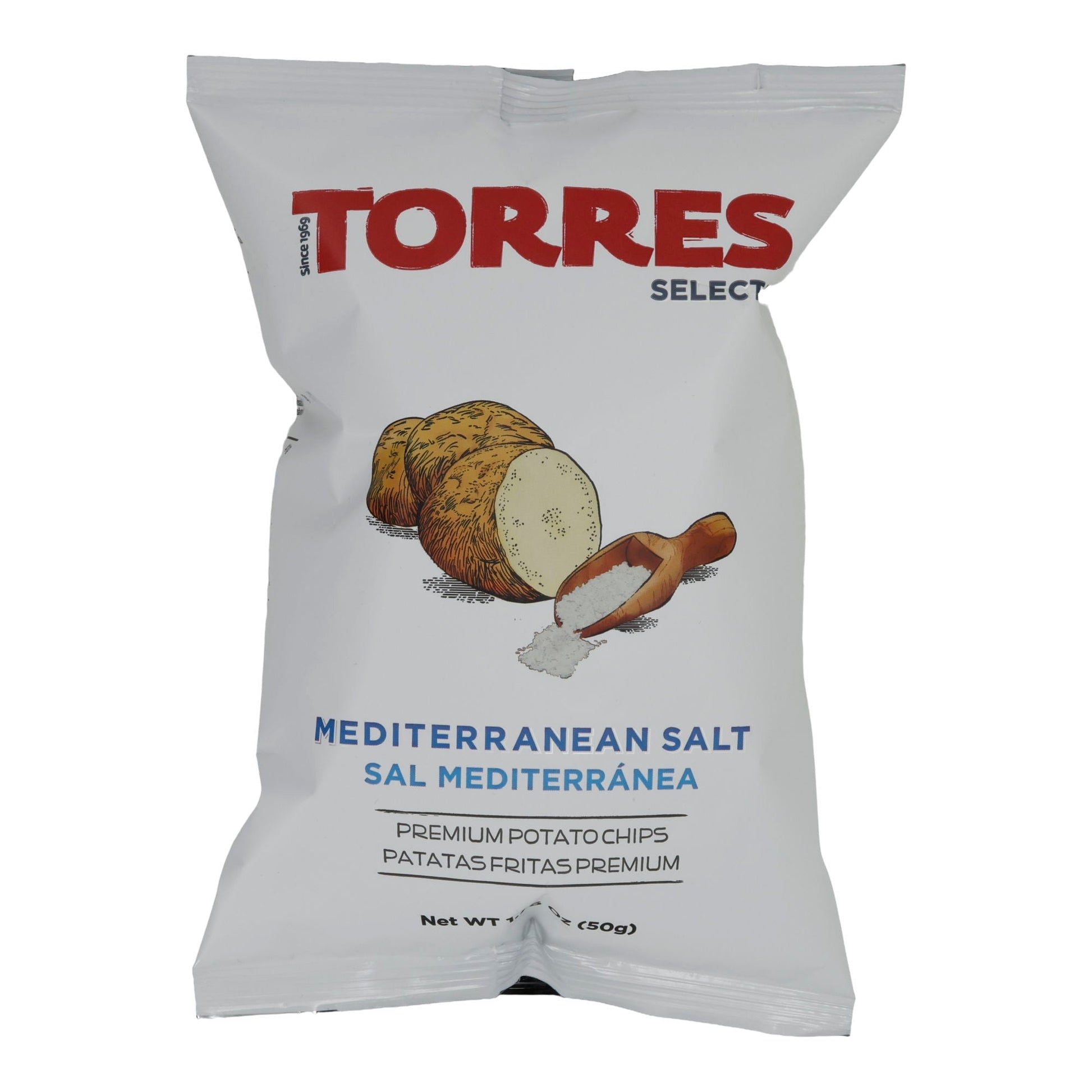 Kartoffelchips Torres | Mediterranes Salz | Premiumqualität, klassisch, vegan | 50 g Silca