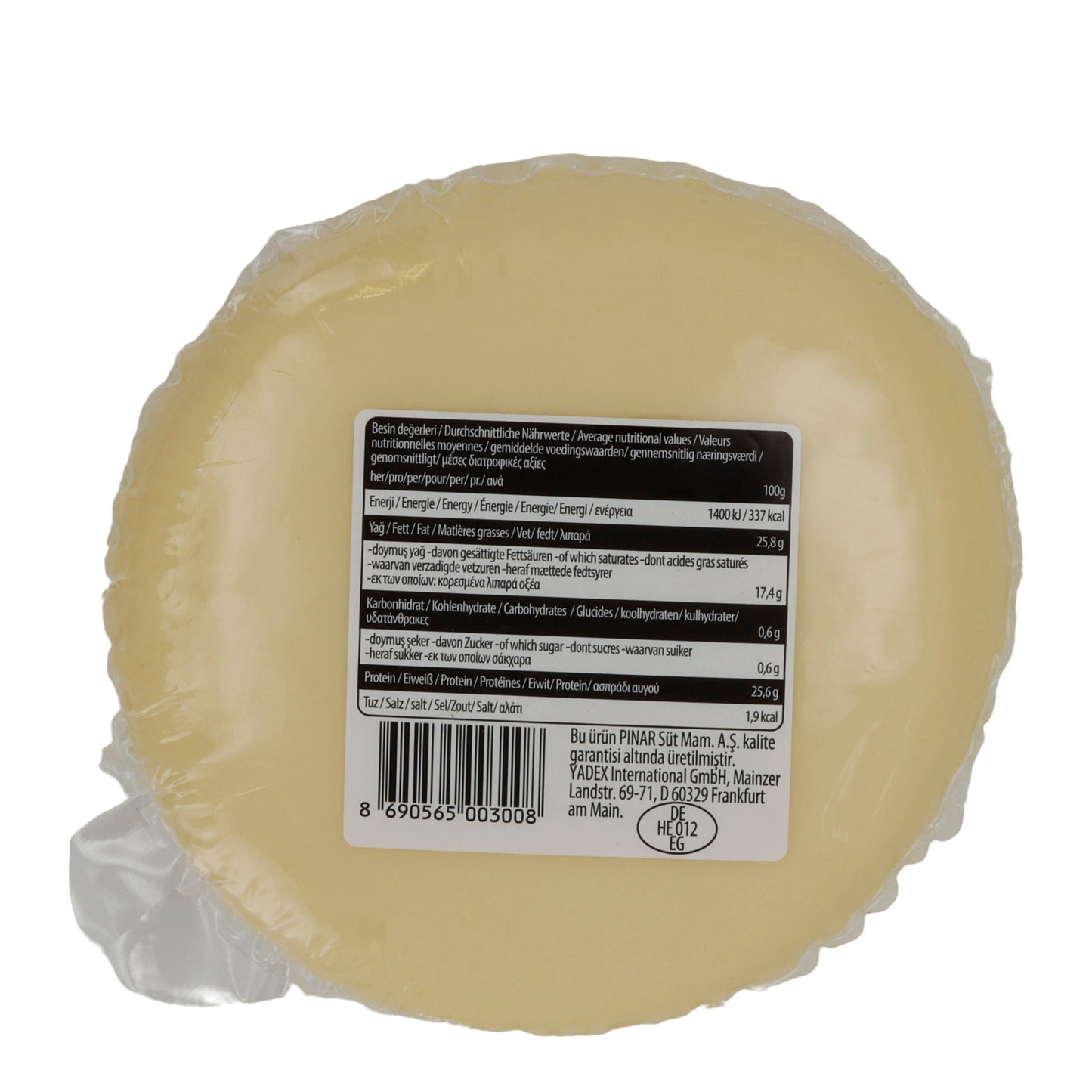 Kaschkaval-Käse Pınar Taze Kaşar | Käse | Milder türkischer Kaschkaval-Käse | 800 g