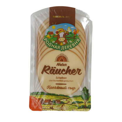 Käse Rodnaya Derevnya Natur Räucher Käse | Käse | Geräucherte Käsescheiben | 160 g