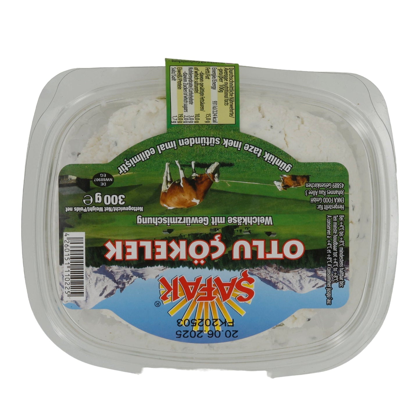 Käse Safak Otlu Çökelek | Türkischer Weichkäse | Mit Gewürzmischung | 300 g SAFAK