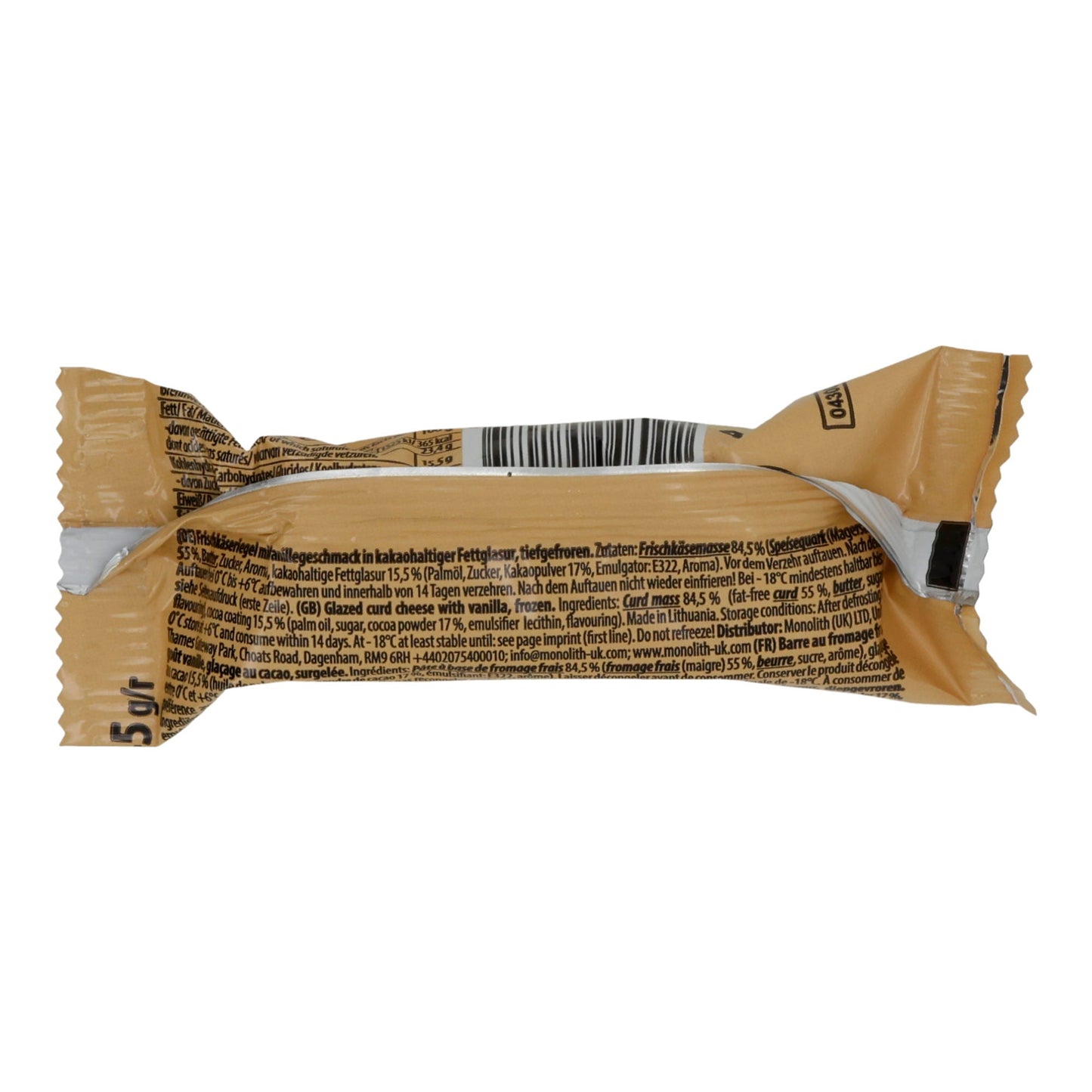 Käse Schwinn | Frischkäseriegel Vanille | Tiefgefroren, Vanillearoma, Glasur | 45 g