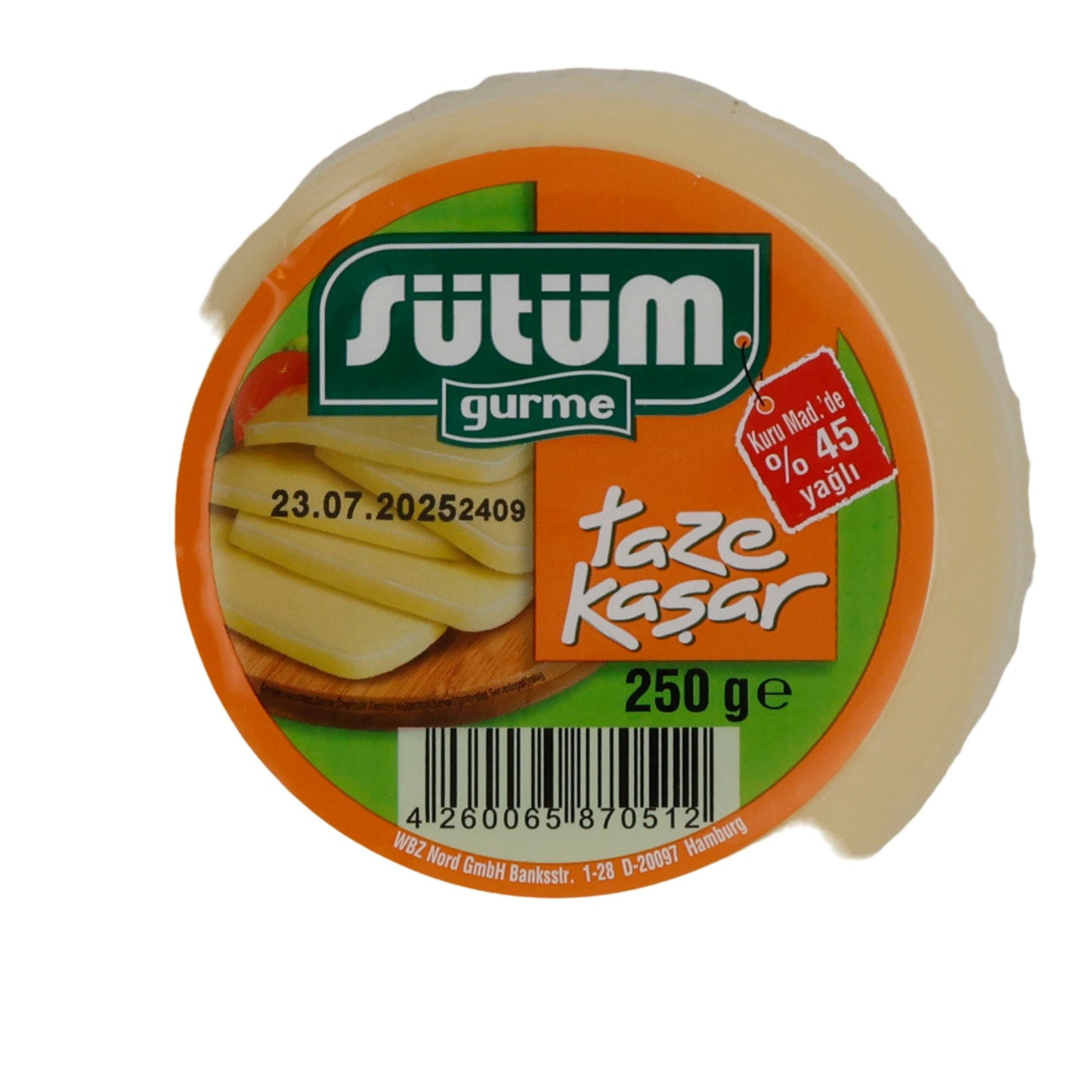 Käse Sütüm Gurme Taze Kaşar | Käse | Türkischer Schnittkäse | 250 g