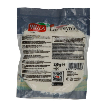 Käse Yayla | Koy Lor Peyniri | Traditioneller Molkenkäse, türkische Art | 350 g YAYLA