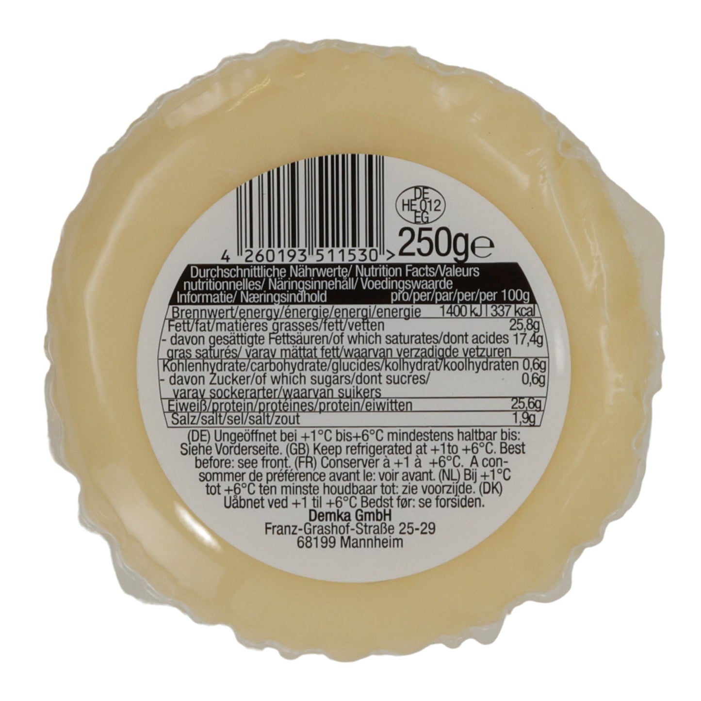 Käse Yörem Kaşar Peyniri | Halbfester türkischer Käse | 45 % Fett i. Tr. | 250 g