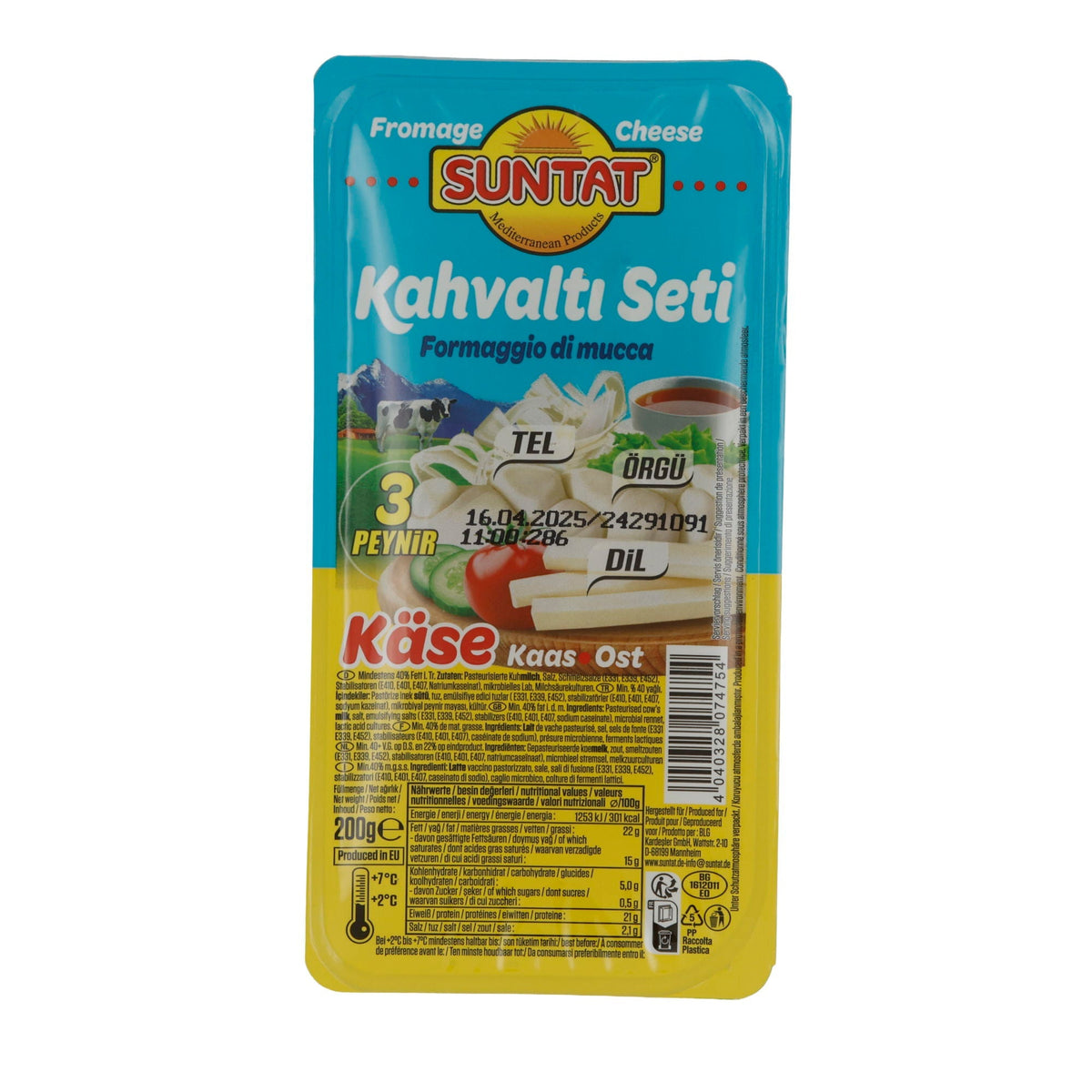 Käsemix Suntat | Kahvaltı Seti | Käse-Mix mit Tel, Örgü & Dil Käse | 200 g SUNTAT