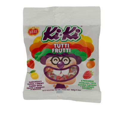 Caramelle Kaubonbons Ki-Ki | Tutti Frutti | Morbide caramelle alla frutta, aromi naturali | 100g