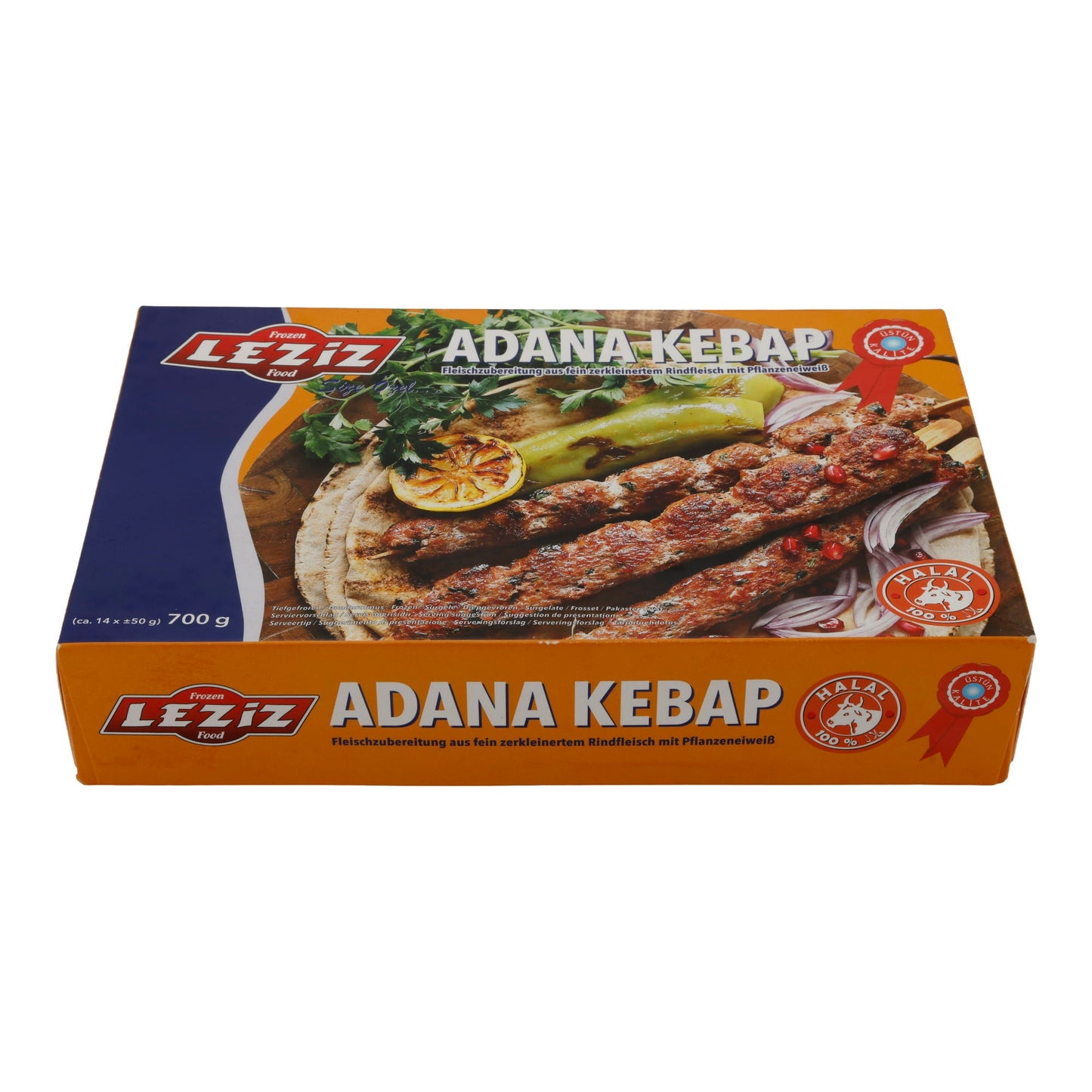 Kebab Leziz | Adana Kebap | Rindfleischspieße, tiefgefroren | 700 g
