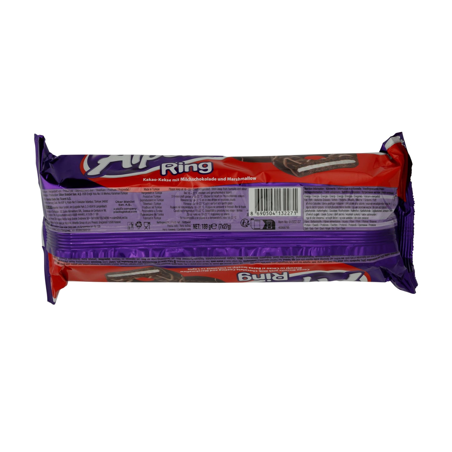 Alpella Ring – Cocoa Cookies with Milk Chocolate & Marshmallow – 7 pieces – 189g