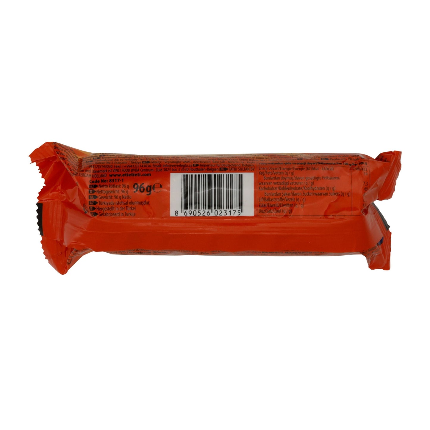 Biscuits Eti Cin | Pâtisserie | Gelée d'orange et vermicelles au chocolat | 96 g