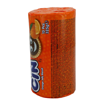 Koekjes ETi Cin Orange Jelly Biscuit | Gebak | Sinaasappelgelei-koekjes met chocoladestukjes | 325 g