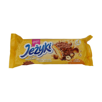 Kekse Jeżyki | Advocat | Mit Karamell, Haselnüssen & Reis-Crisps in Schokolade | 140g GOPLANA