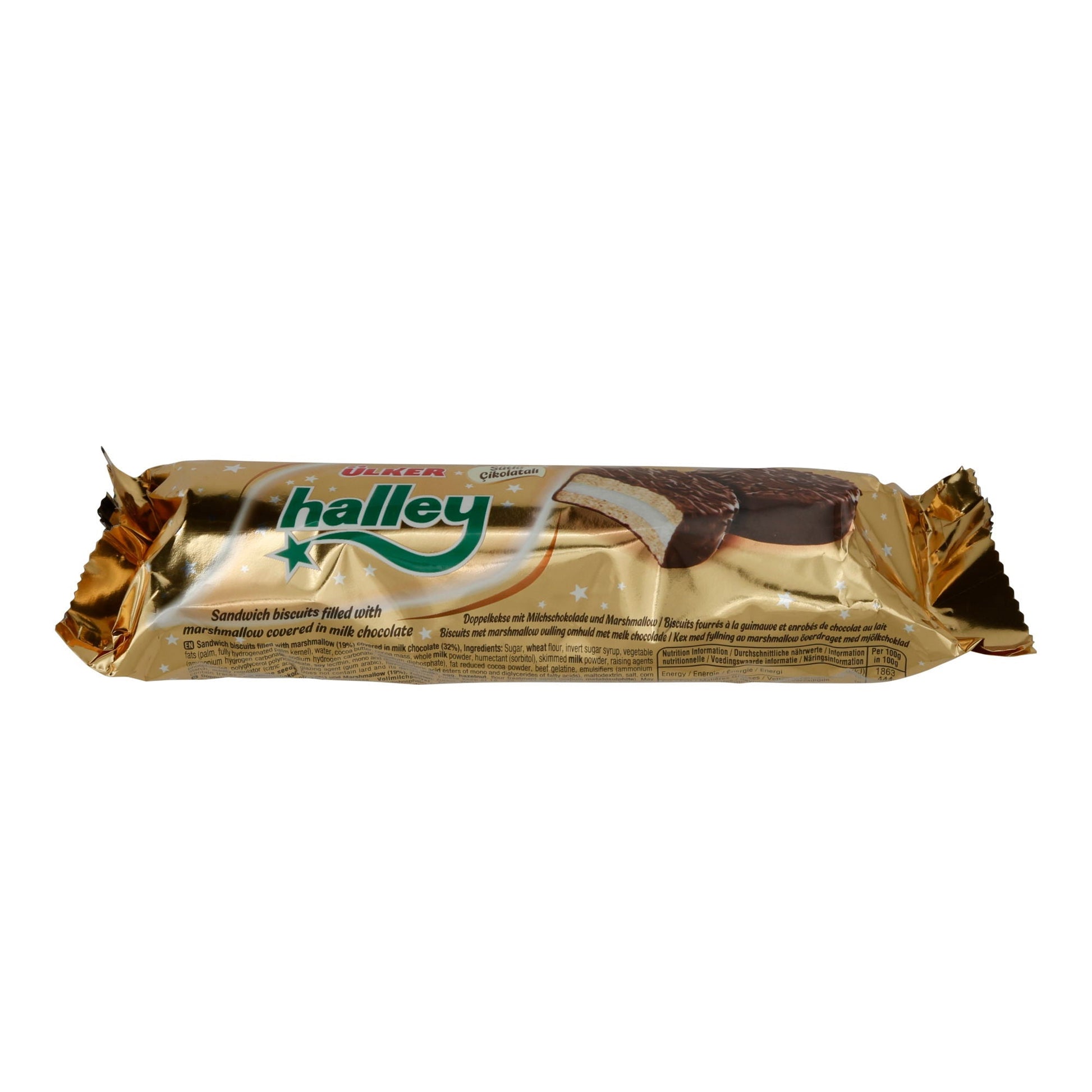 Kekse Ülker | Halley Mini | Mini Sandwichkekse mit Marshmallow und Schokolade | 77 g UELKER