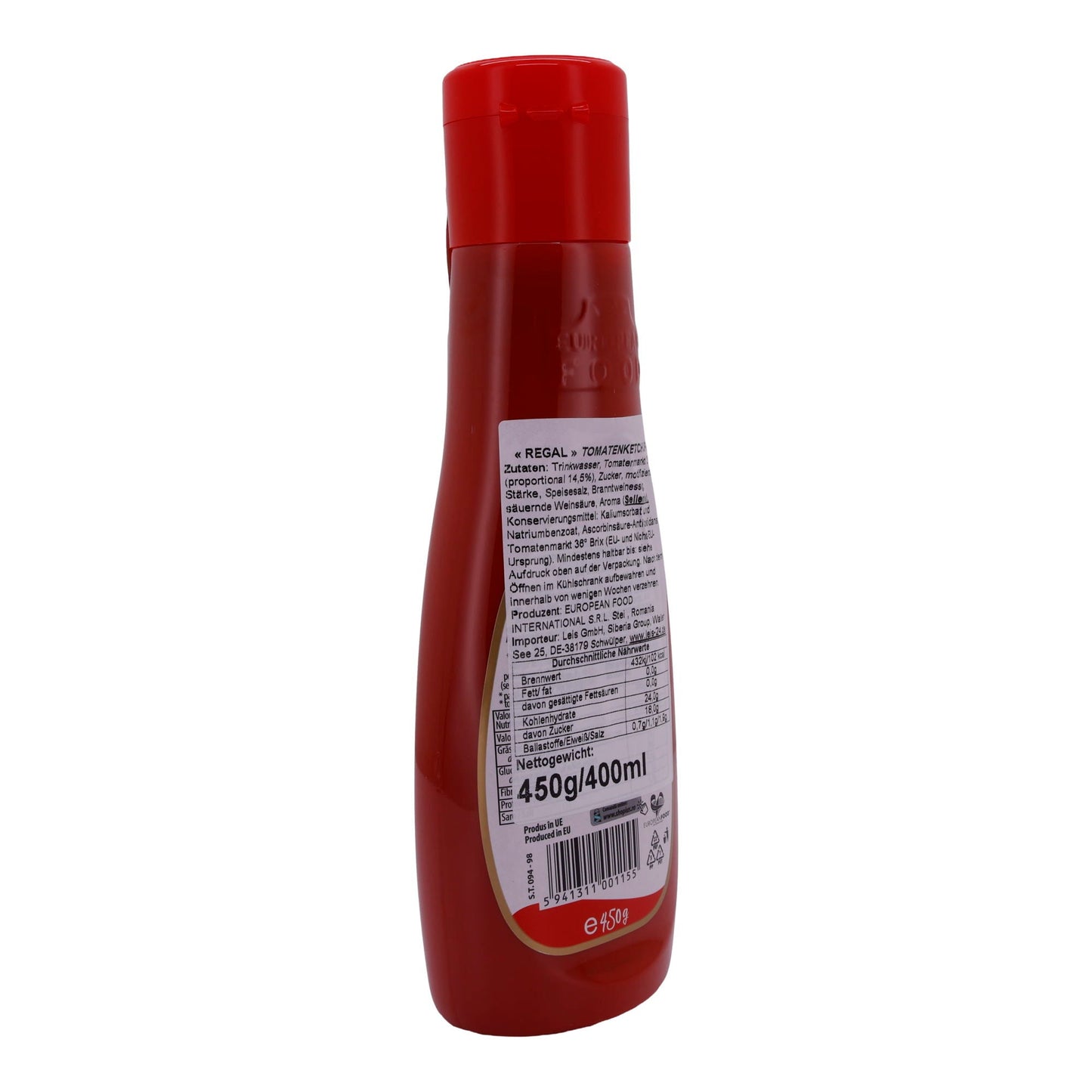 Ketchup Regal | Zoet | Zoete tomatenketchup, hoogwaardige ingrediënten | 450 g