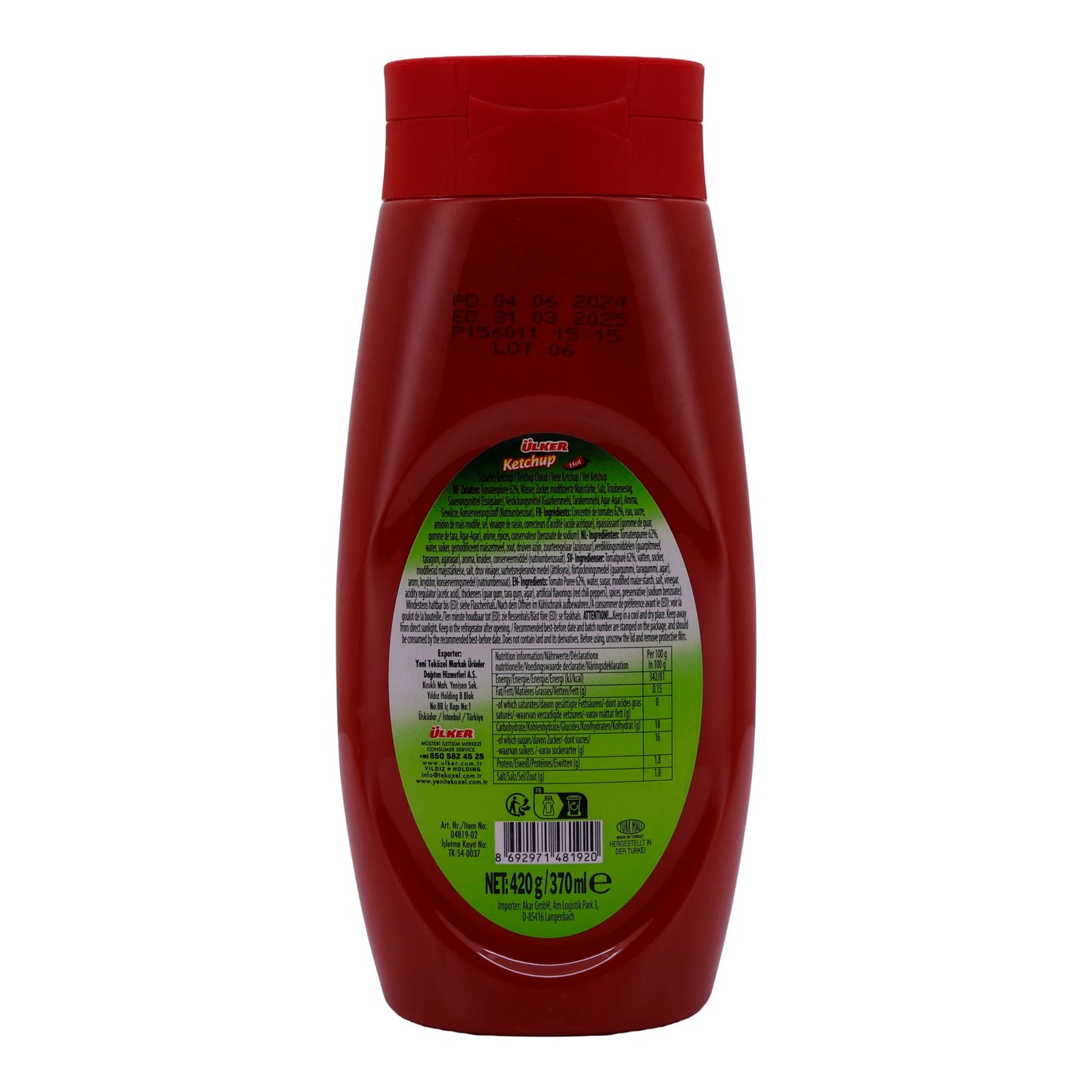 Ketchup Ülker Bizim Hot Ketchup | Acı ve baharatlı domates ketçabı | 420 g