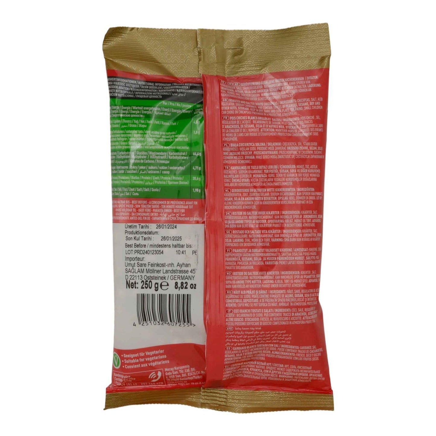 Kichererbsen Meray | Weiße Kichererbsen | Geröstet & gesalzen, knusprig | 250 g - Taste Your World