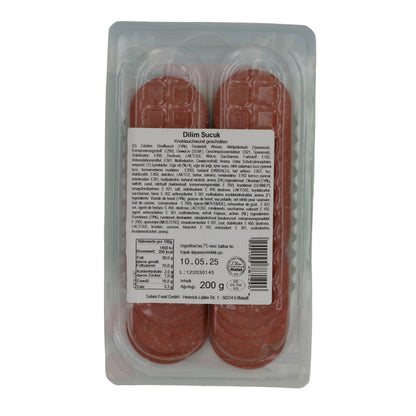 Knoblauchwurst Selam | Dilim Sucuk | Halal, Rinder-Knoblauchwurst, Scheiben | 200 g SELAM