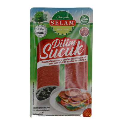 Knoblauchwurst Selam | Dilim Sucuk | Halal, Rinder-Knoblauchwurst, Scheiben | 200 g SELAM