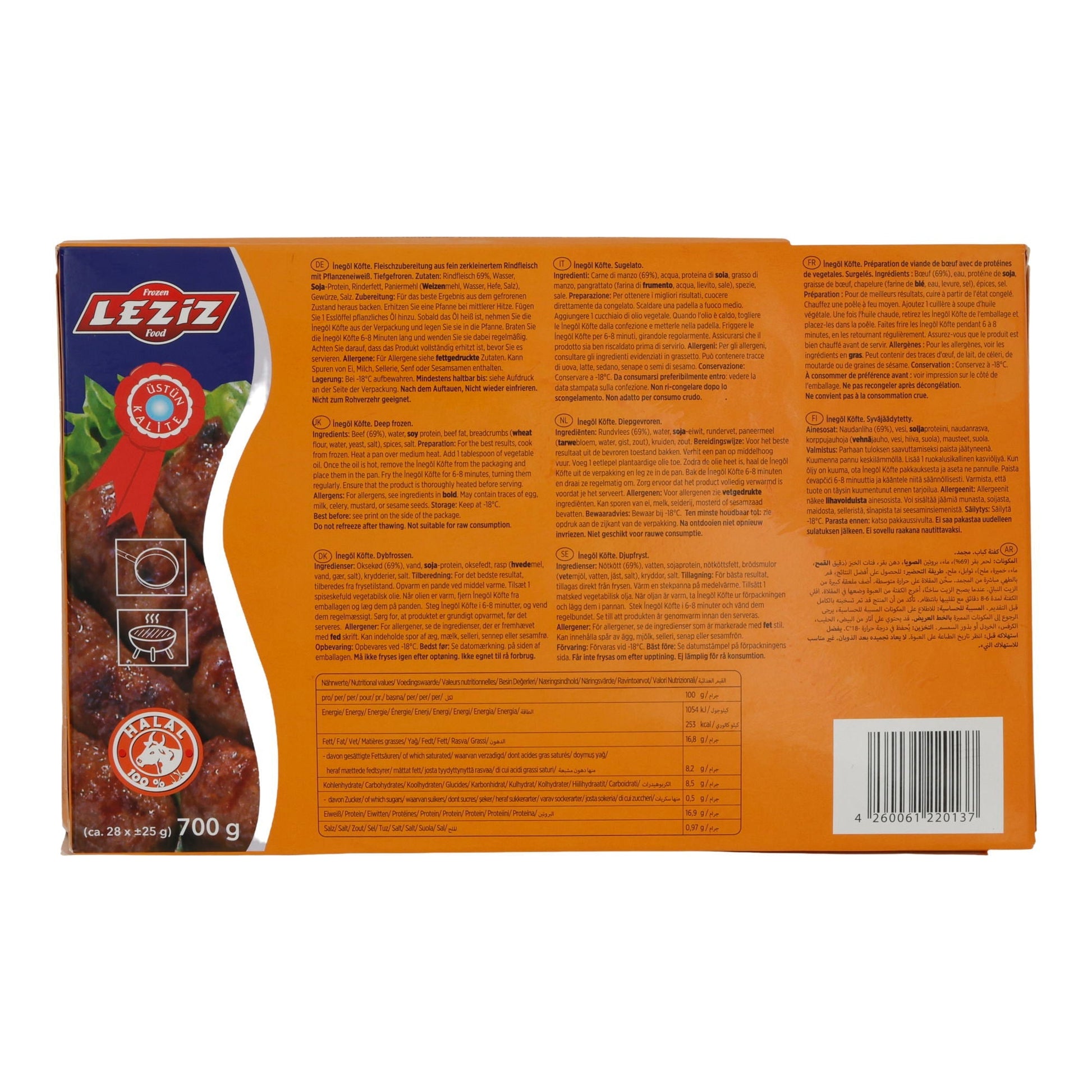 Köfte Leziz | İnegöl Köfte | Würzig, mit Pflanzenprotein | 700 g LEZIZ