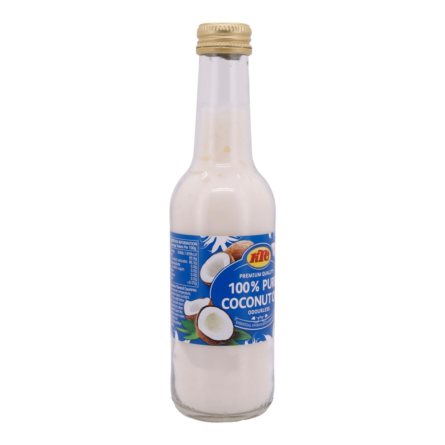 Kokos Yağı KTC | %100 Saf Hindistancevizi Yağı | Yüksek Kalite, Kokusuz | 250 ml