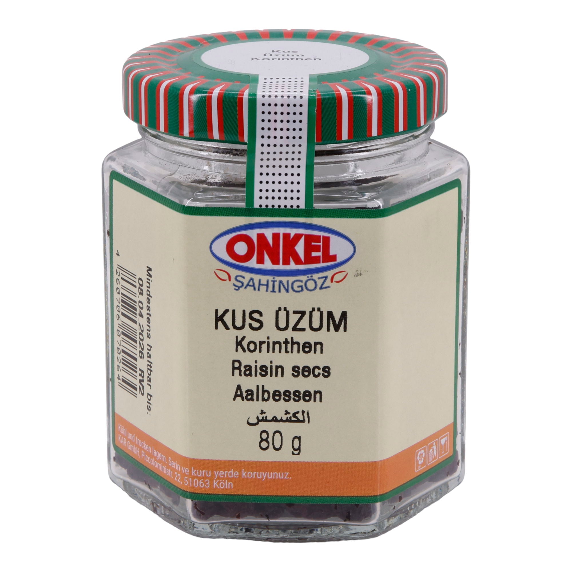 Korinthen Onkel Şahingöz Korinthen | Trockenobst | süße getrocknete Trauben für Backen & Kochen | 80 g - Taste Your World