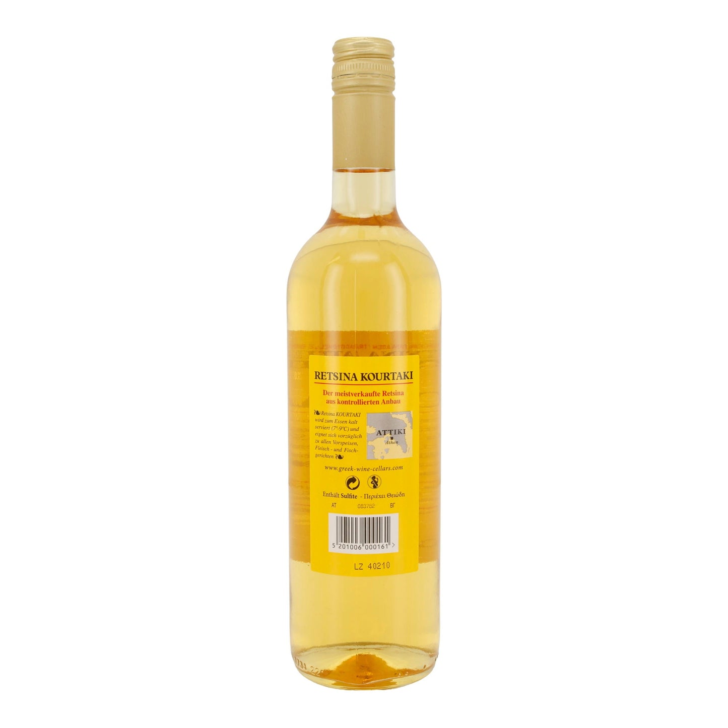 Kourtaki Retsina Weißwein | Traditioneller griechischer Harzwein aus Attiki | 12 % vol | 750 ml