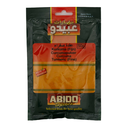 Polvere di curcuma Abido | Spezia | Finemente macinata, dal Libano | 50 g