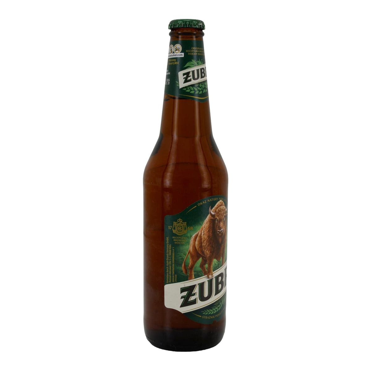 Lagerbier Żubr | Polnisches Bier | mit Bison-Motiv | 500 ml Flasche