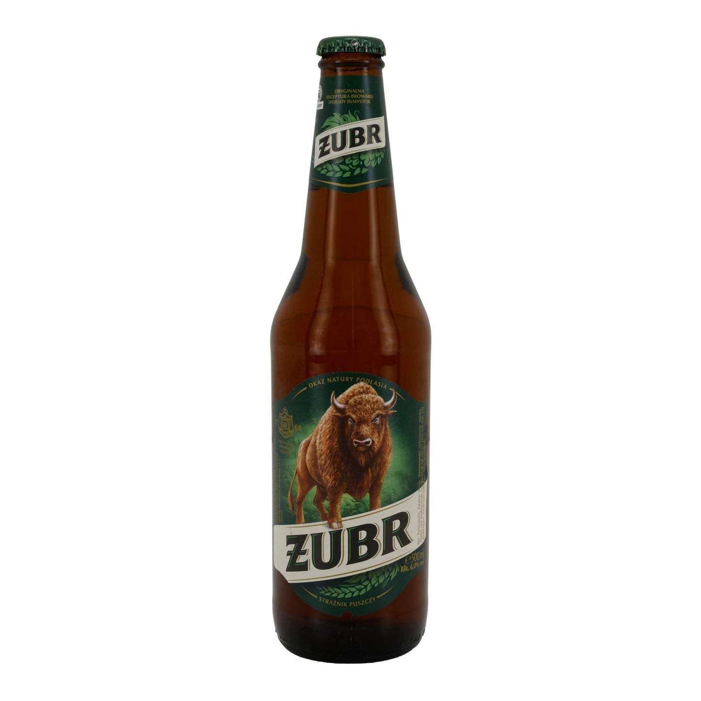 Lagerbier Żubr | Birra polacca | con motivo bisonte | bottiglia da 500 ml