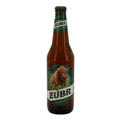 Lagerbier Żubr | Birra polacca | con motivo bisonte | bottiglia da 500 ml