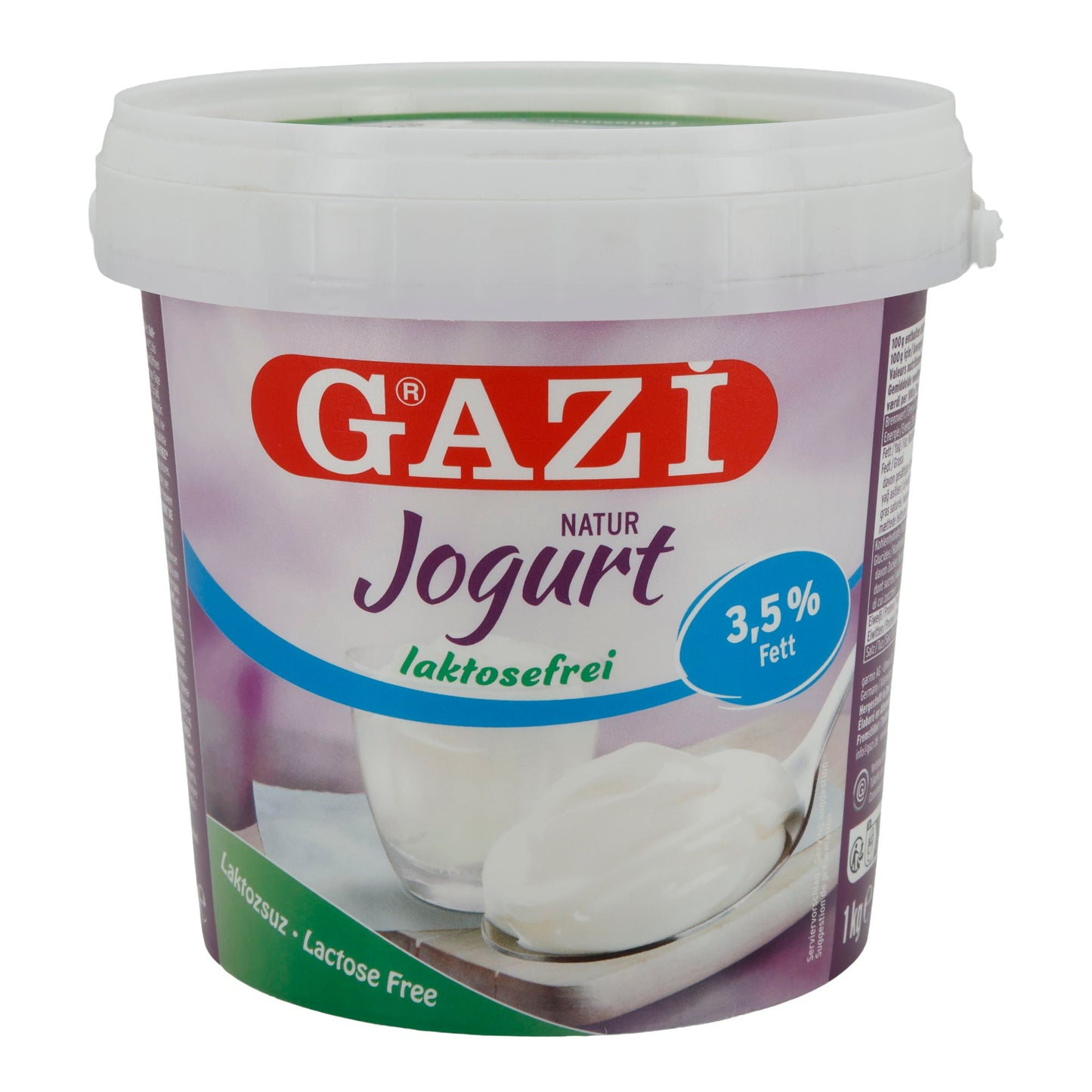 Laktosefreier Joghurt Gazi Naturjoghurt | Cremiger Joghurt mit 3,5 % Fett | 1 kg - Taste Your World