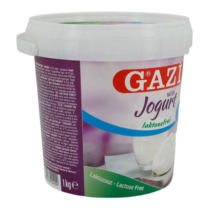Laktosefreier Joghurt Gazi Naturjoghurt | Cremiger Joghurt mit 3,5 % Fett | 1 kg - Taste Your World
