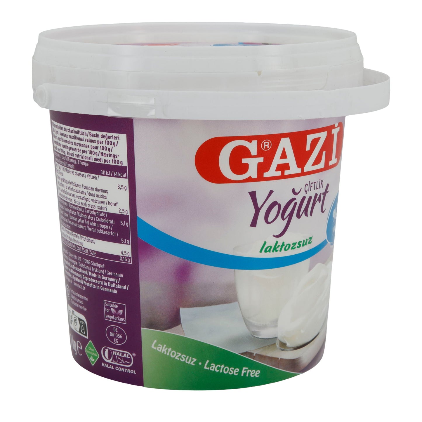 Laktosefreier Joghurt Gazi Naturjoghurt | Cremiger Joghurt mit 3,5 % Fett | 1 kg - Taste Your World