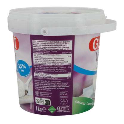Laktosefreier Joghurt Gazi Naturjoghurt | Cremiger Joghurt mit 3,5 % Fett | 1 kg - Taste Your World