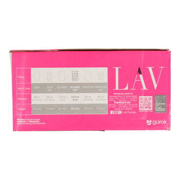 LAV Teeglas - Set Klassik | 12 Stück | 115 ml - Taste Your World