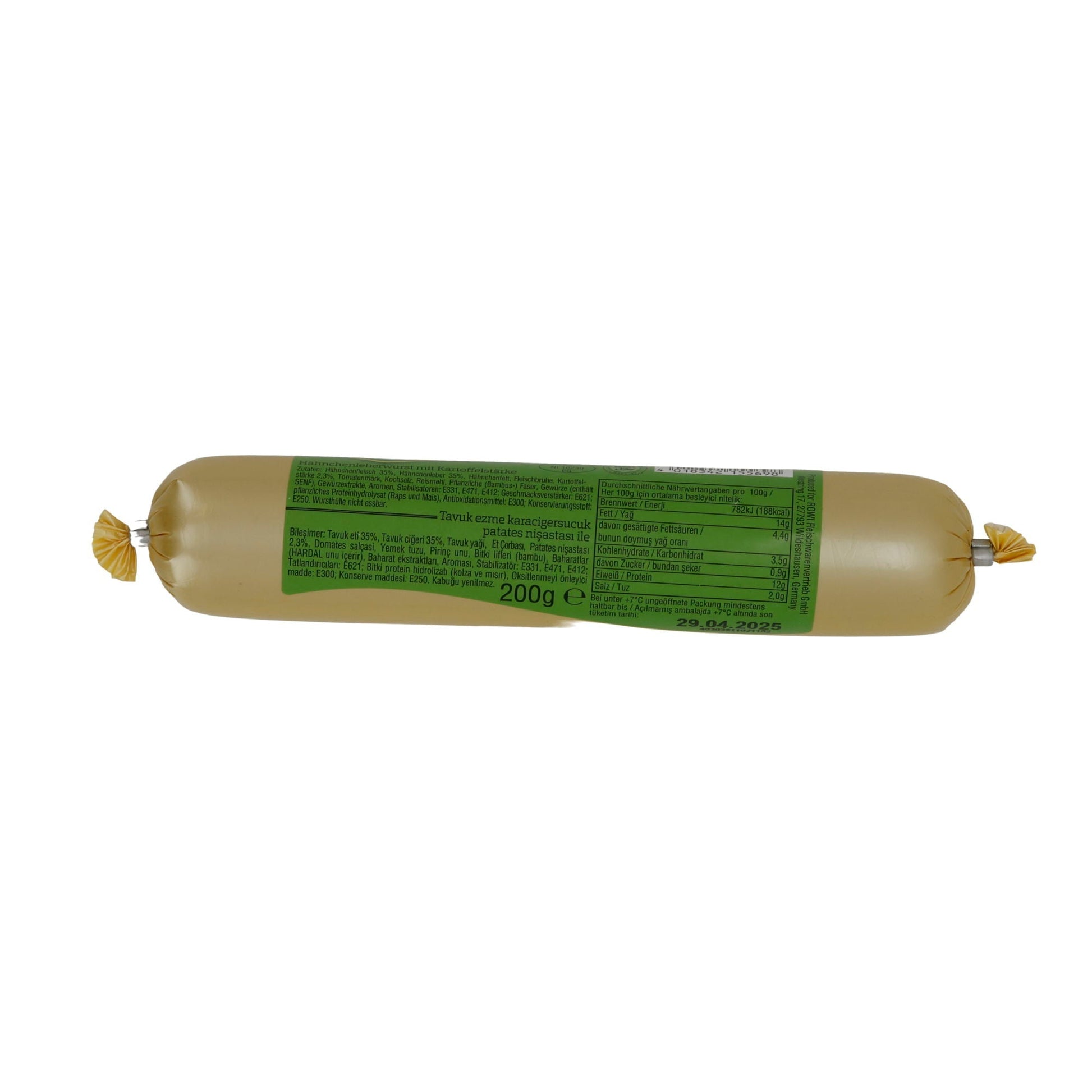Leberwurst Aladin | Tavuk Ciger Ezmesi | Halal, Hähnchen mit Kartoffelstärke | 200g ALADIN