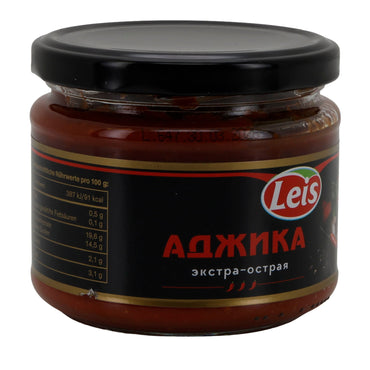 Leis Adjika | extra scharfe Würzsauce | mit Chili & Knoblauch | 300 g LEIS