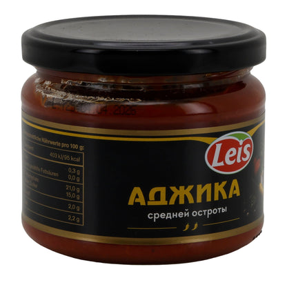 Leis Adjika | mittelscharfe Würzsauce | mit Paprika & Tomaten | 300 g LEIS