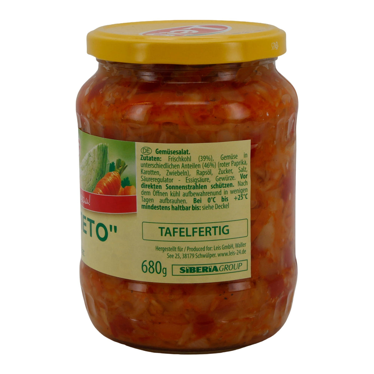 Leis „Babye Leto“ Gemüsesalat | Tafelfertig | Mit Weißkohl, Paprika & Karotten | 680 g