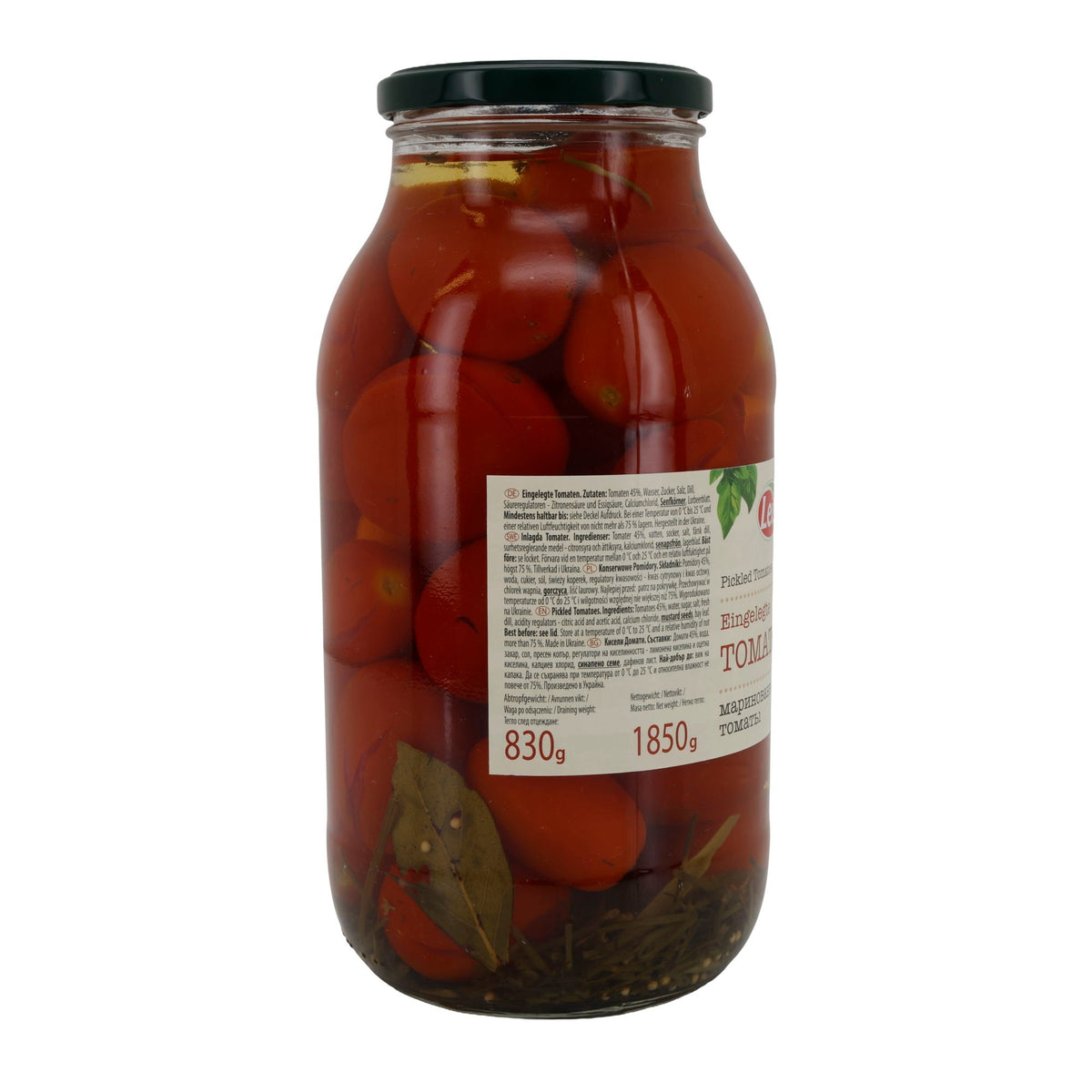 Leis | Eingelegte Tomaten | Würzig eingelegte ganze Tomaten im Glas | 1850 g LEIS