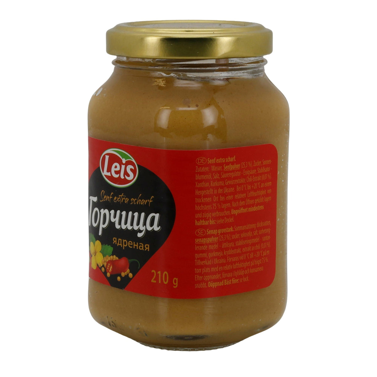 Leis | Senf extra scharf | Würzig-pikanter Tafelsenf im Glas | 210 g LEIS