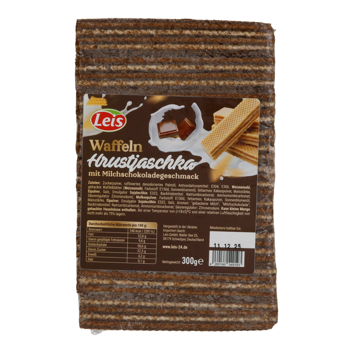 Leis | Waffeln Hrustjaschko | Mit Milchschokoladengeschmack | 300 g LEIS