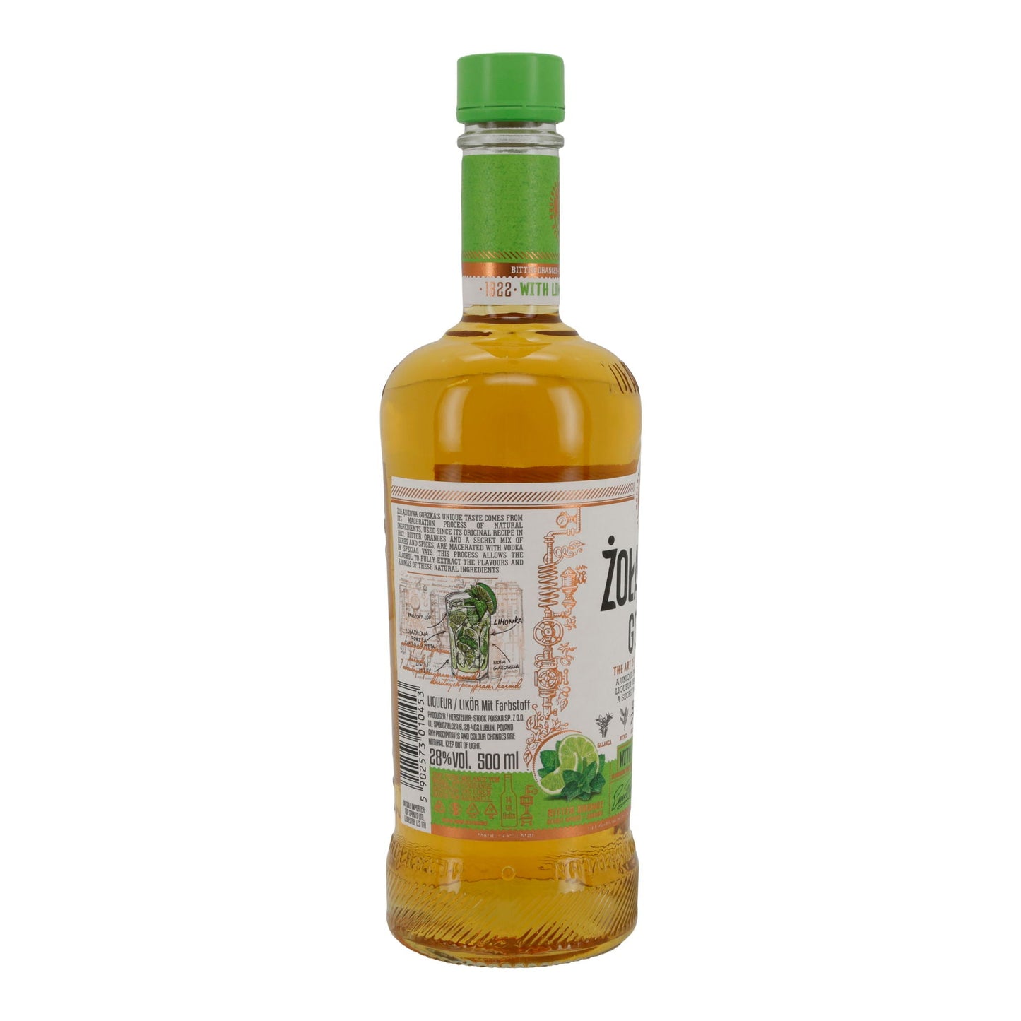 Liqueur PL Liqueur Zoladkowa | Liqueur | Bitter Rzeska Lime-Mint | 5 L Alc 28 %