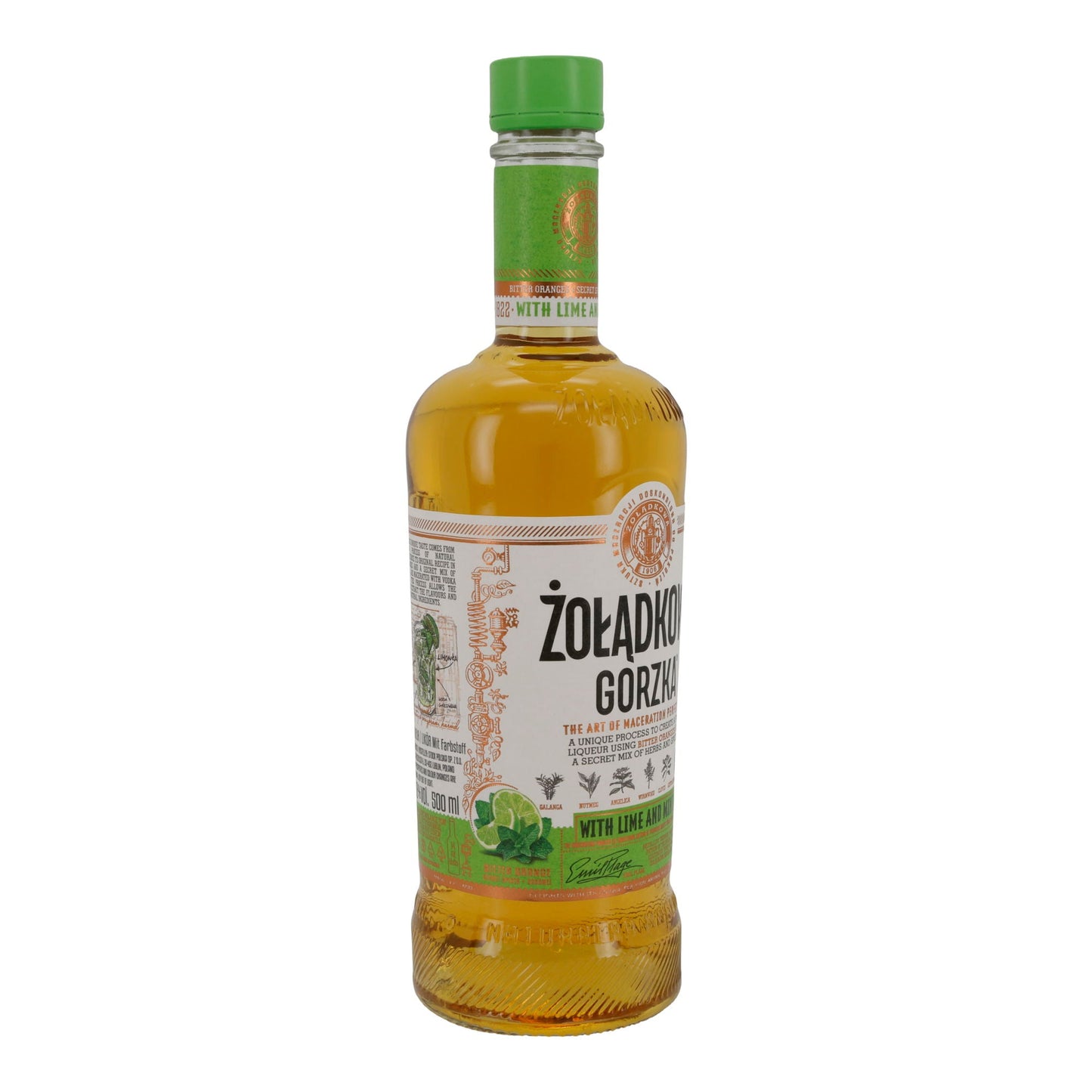 Liqueur PL Liqueur Zoladkowa | Liqueur | Bitter Rzeska Lime-Mint | 5 L Alc 28 %