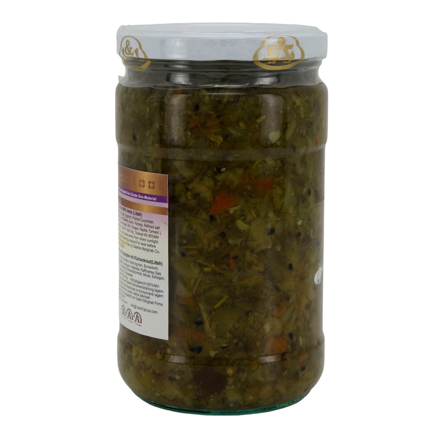 Littech 1&1 | Gemischtes eingelegtes Gemüse mit Kräutern | Traditionell persisch | 630 g (Abtropfgewicht 189 g)