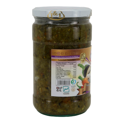 Littech 1&1 | Gemischtes eingelegtes Gemüse mit Kräutern | Traditionell persisch | 630 g (Abtropfgewicht 189 g)