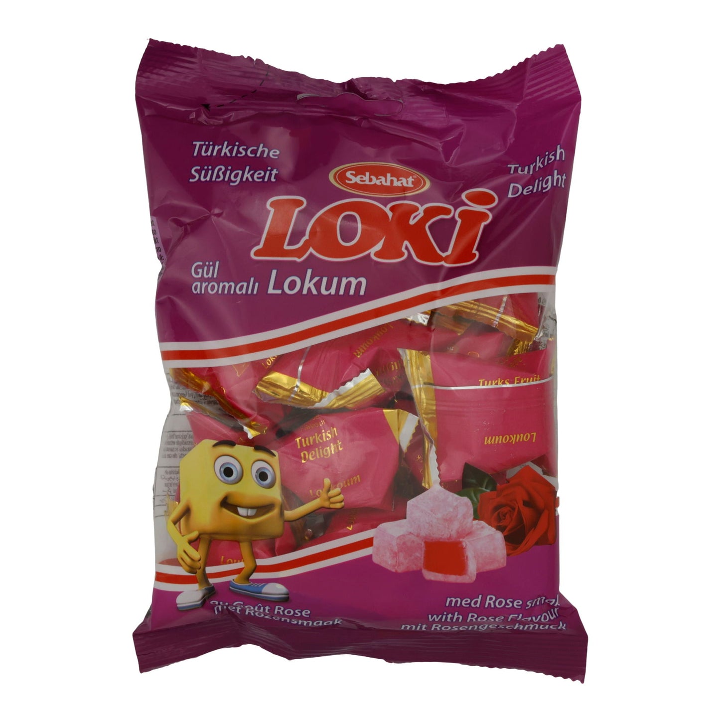 Lokum Loki Aromatizzato alla Rosa | Dolce | Delizia Turca al Gusto di Rosa | 200 g