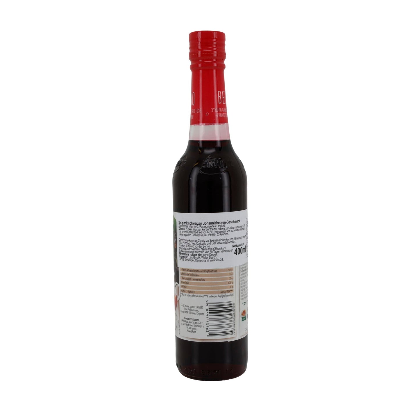 Łowicz | Schwarzer Johannisbeer-Sirup | Ohne Glukose-Fruktose-Sirup | 400 ml