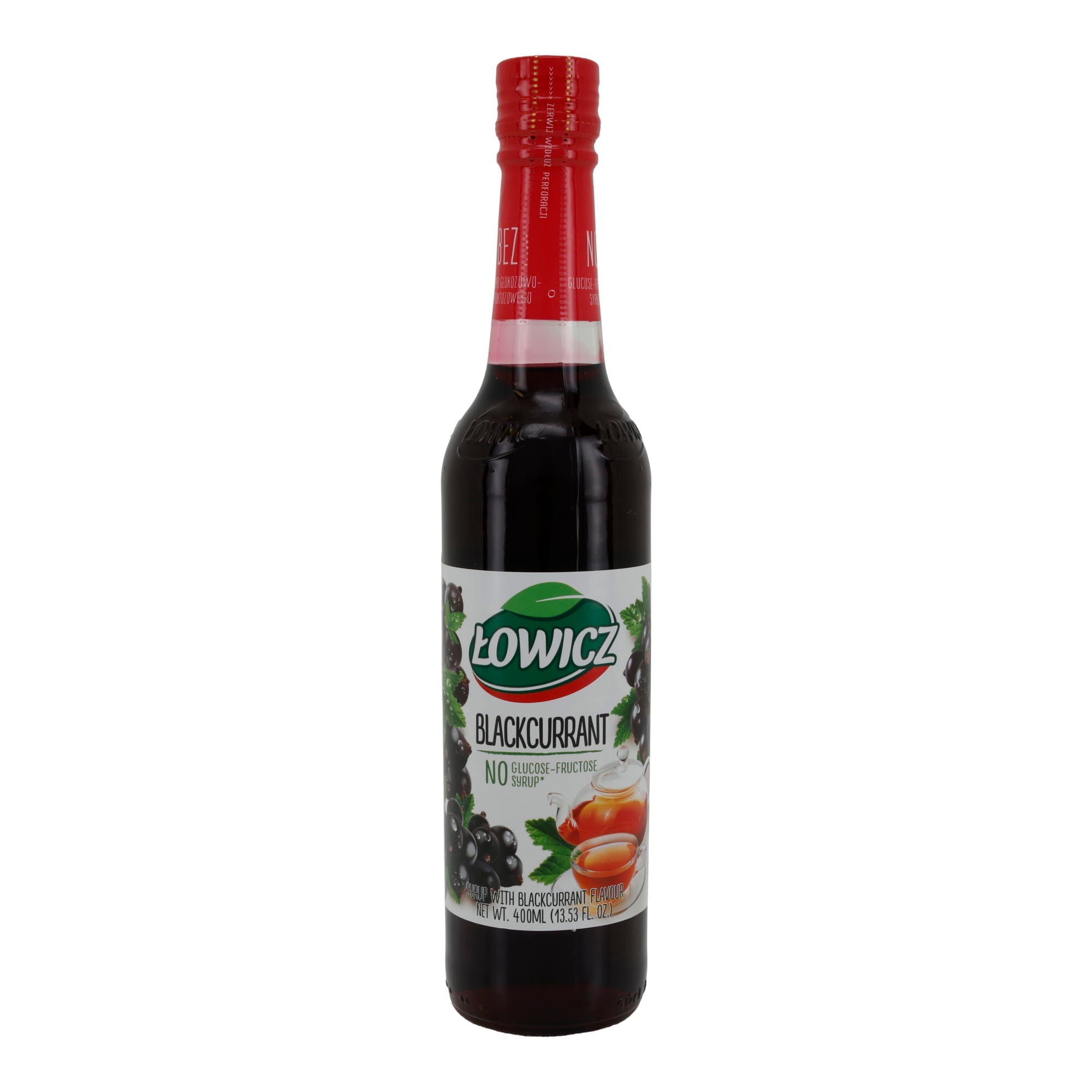Łowicz | Schwarzer Johannisbeer - Sirup | Ohne Glukose - Fruktose - Sirup | 400 ml - Taste Your World
