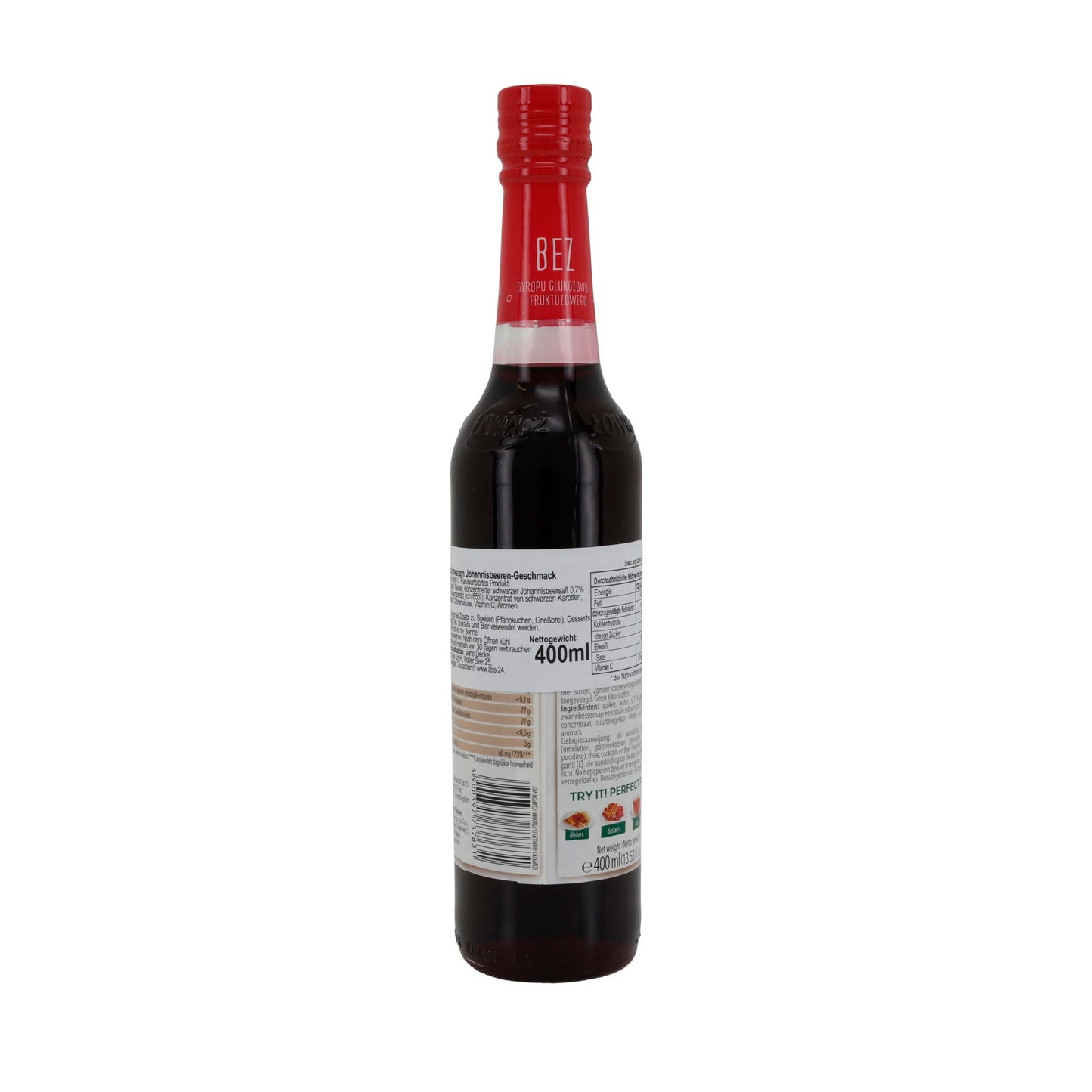 Łowicz | Schwarzer Johannisbeer-Sirup | Ohne Glukose-Fruktose-Sirup | 400 ml