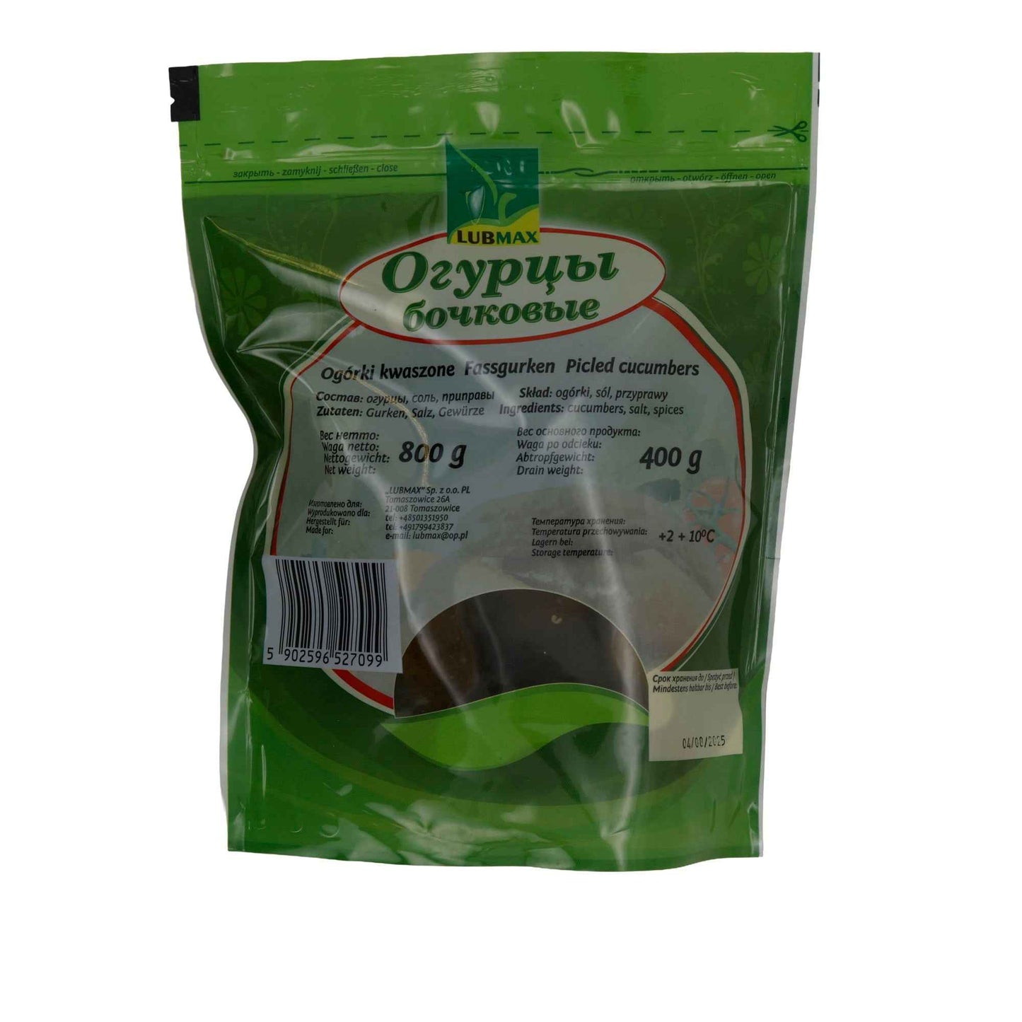 LUBMAX SALZGURKEN IN FOLIE 800 GR